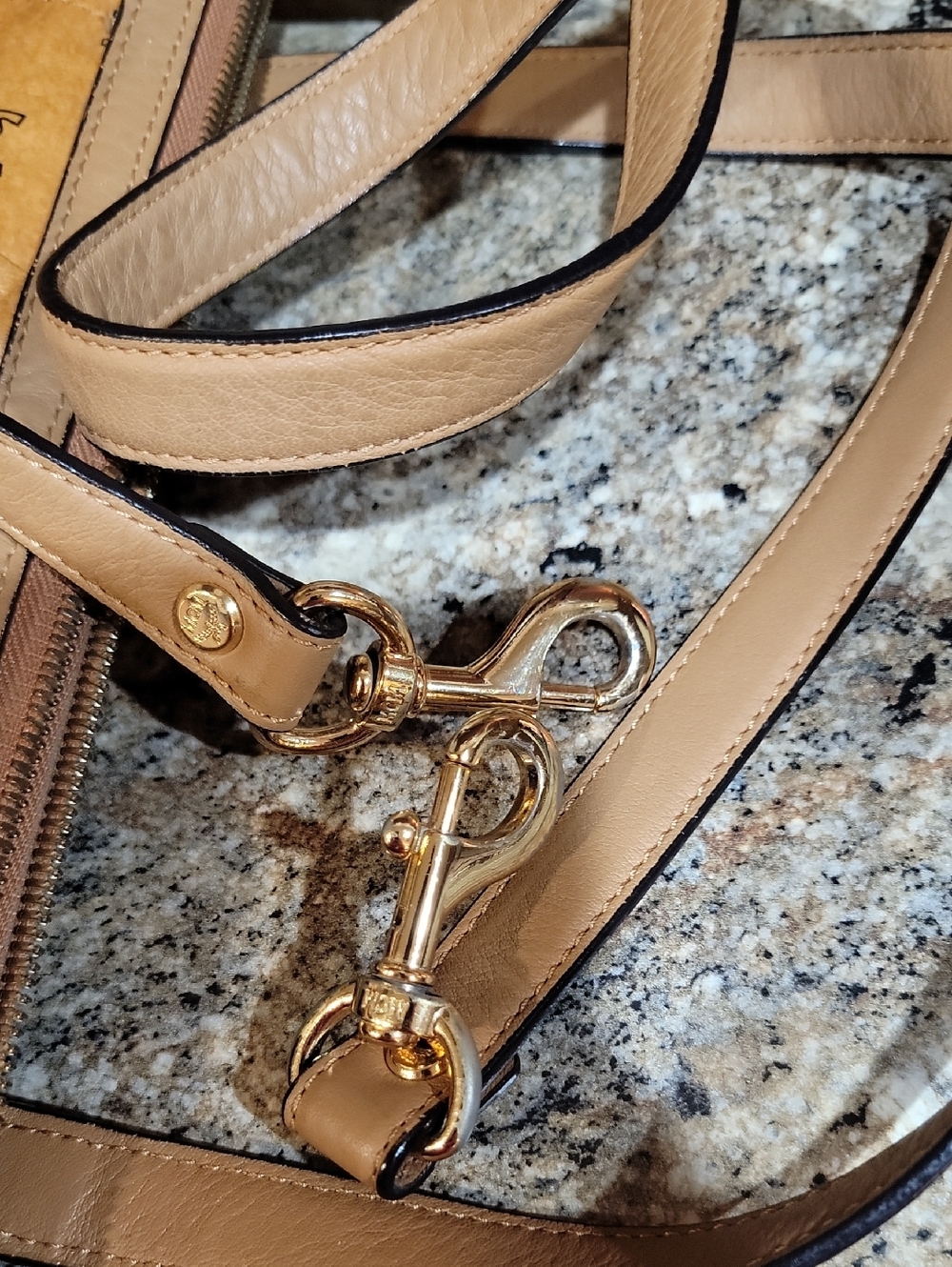 🌵MCM Cognac Brown Visetos Monogram Shoulder Bag/Crossbody - Picture 14 of 14